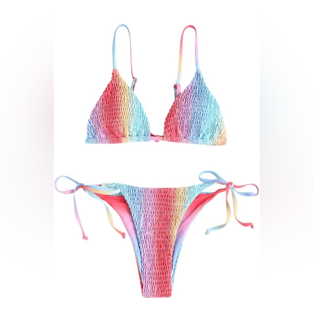 Colorful Rainbow Bikini Set, Size Small